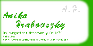 aniko hrabovszky business card